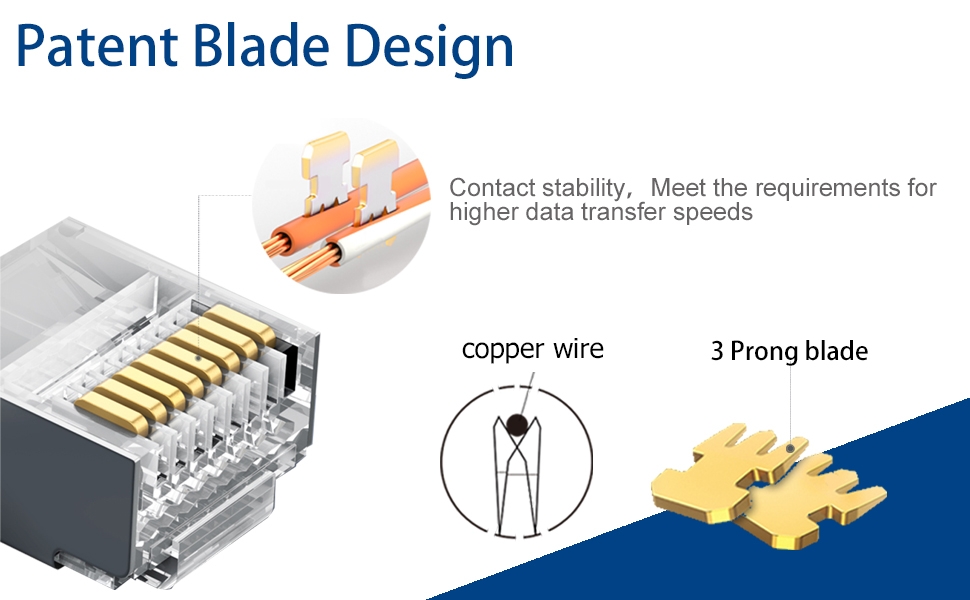 VCE Shielded Pass-Through RJ45 CAT6 Modular Plugs