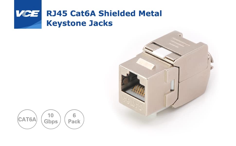 VCE RJ45 Shielded Cat6A Keystone Jack