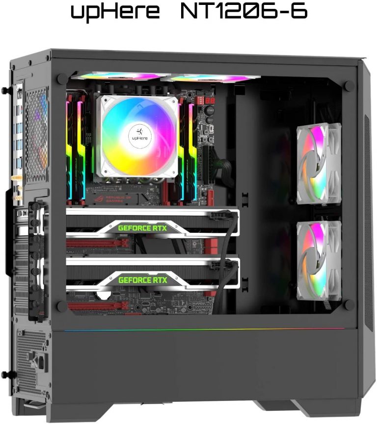 upHere White Edition ARGB Case Fan,120mm Intelligent Control Silent