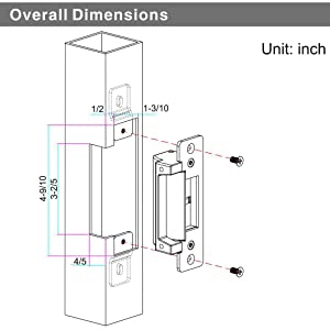 YS-138 strike lock size