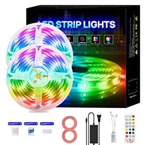 led65.6ft Color Changing Light Strip with Remote Control